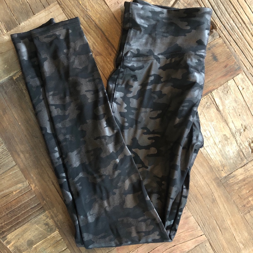 Spanx camo faux leather leggings